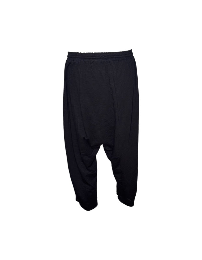 Black baggy pants on a white background
