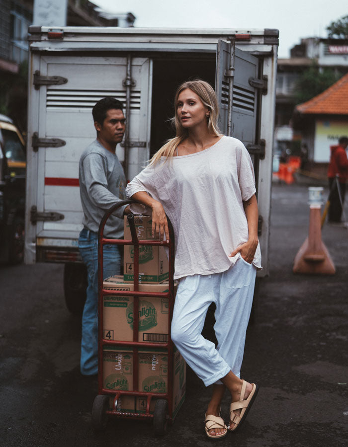 Siliana Tee in Stone by HALE